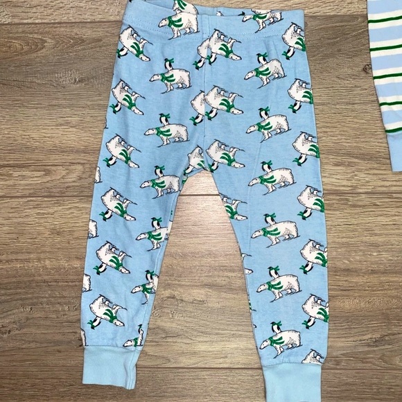 Old Navy Polar Bear Stripe Pajama Set 2T Light Blue White. - Picture 7 of 8